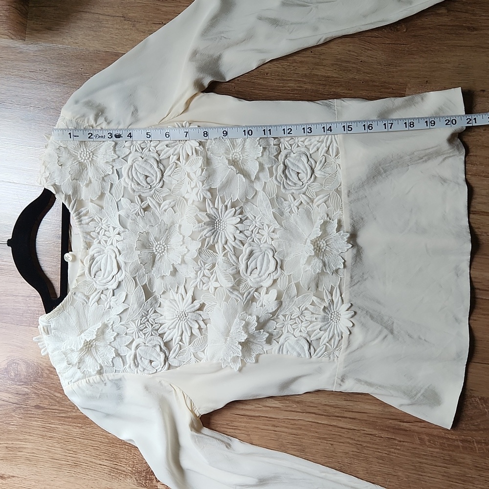Tory Burch Silk Blouse With Lace Details Size 2